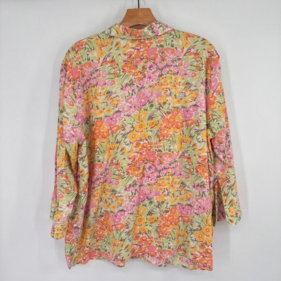 Lauren Ralph Lauren Womens Floral Button-Up Shirt size 2X plus Cotton - Picture 8 of 9